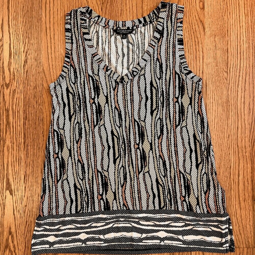 Liverpool Los Angeles - Modern Abtract Animal Print Tank Top - MEDIUM